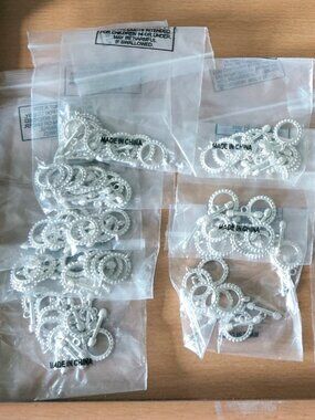 Mixed Lot New Assorted Clasps Crimp Ends Silver Tone Jewelry Making